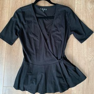 Loft wrap style peplum top